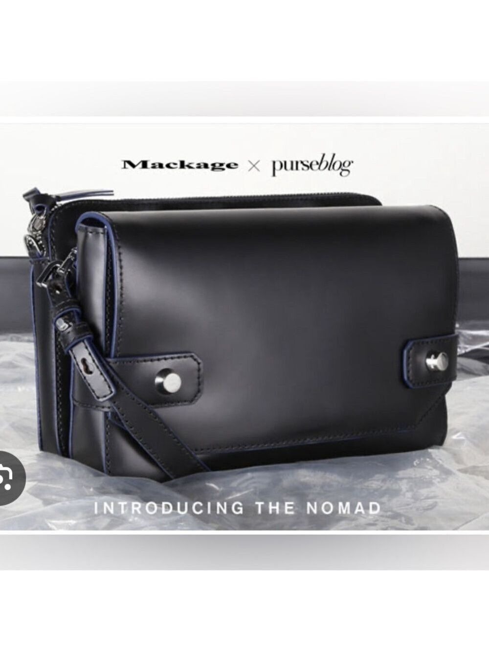 Mackage "Nomad" Convertible Shoulder Cross body, travel Bag Purse Black leather